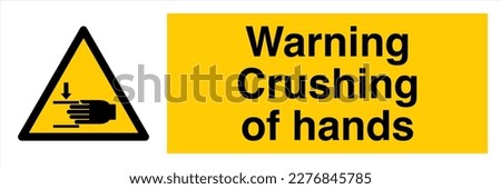 Safety Sign Marking Label Symbol Pictogram Standards Warning Crushing of hands Landscape
 Foto stock © 