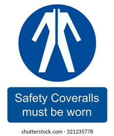 Safety sign vector, coveralls must be worn