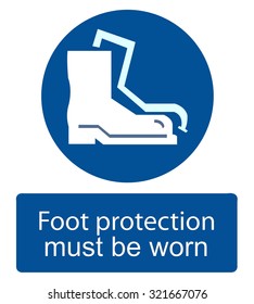 Safety sign vector, Foot protection must be worn