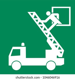 Safety sign vector - Rescue window label, sticker