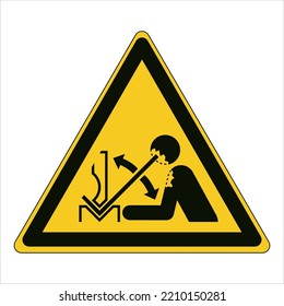 Safety Sign Warning Danger Rapid movement of workpiece in press brake