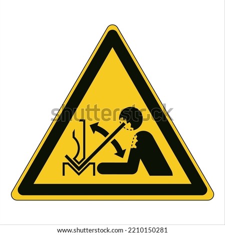 Safety Sign Warning Danger Rapid movement of workpiece in press brake