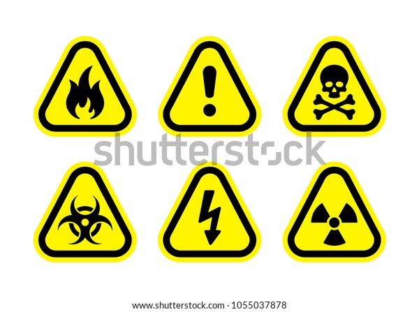 Safety Signs Caution Symbol Collection Warning Stock Vector (Royalty ...