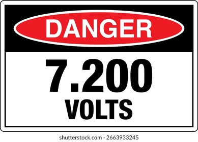 Sinais de segurança Marcação Etiqueta Padrões Perigo Eletricidade Eletrocution 7200 Volts