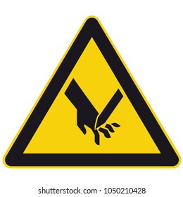 Safety Signs Warning Triangle Hand Sign Vector Pictogram  Icon Cut Injuries 
