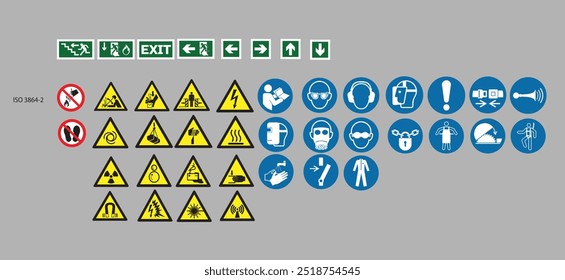 Safety Sings Vector Group for Industry and factory iso 3864