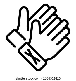 Safety sport gloves icon outline vector. Sport equipment. Winter snow