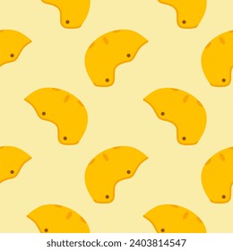 safety sport helmet seamless pattern vector illustration. bicycle helmet, skateboard helmet on color background