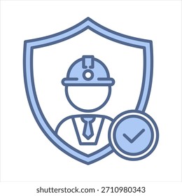 Ilustração de Vetor de Ícone Azul Padrão de Segurança