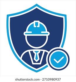 Estilo de ícone azul plano padrão de segurança