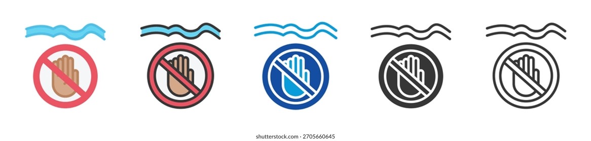 safety stop icon set multi style various collection