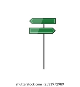 safety street sign green cartoon. visibility regulation, intersection pathway, destination wayfinding safety street sign green sign. isolated symbol vector illustration