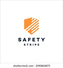 Safety Stripe Logo Design. Shield And Stripe Road.