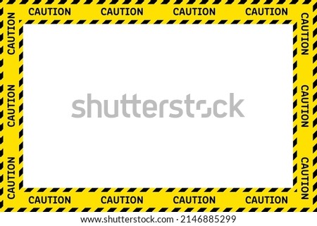 Safety stripe tape vector frame.