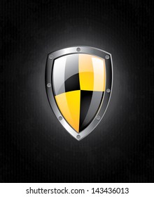 safety symbol over black background vector illustration