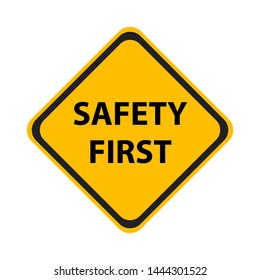 Safety Symbols And First Signs, Work Safety, Caution Work Hazards, Danger Surveillance, Zero Accident, Vector Icon Illustration