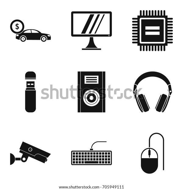 Safety system icons set.\
Simple set of 9 safety system vector icons for web isolated on\
white background