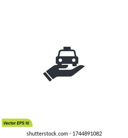 safety taxi icon vector illustration in trendy flat style