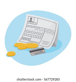 Safety, through the theme, flat style, colorful, vector icon for print media information. Vector illustration.
