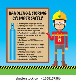 Safety tips of handling and storing cylinder gas.