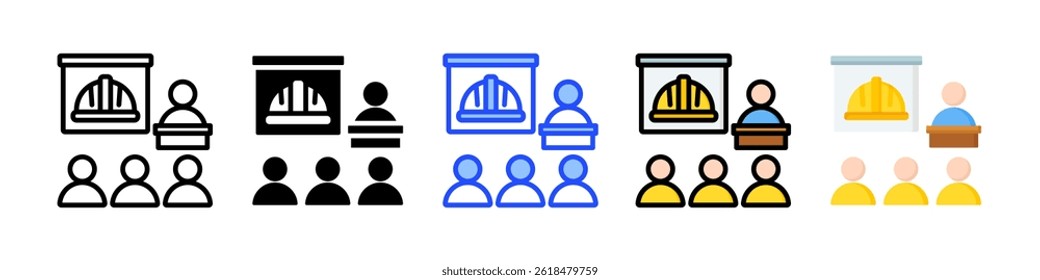 Safety Training Icon Collection With Multiple Styles