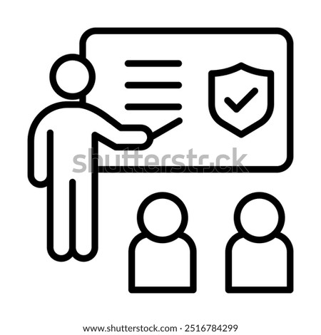 Safety Training icon line vector illustration