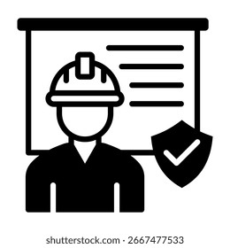 Icono de entrenamiento de seguridad Ilustración vectorial de estilo mixto