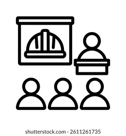 Safety Training Line Vector Illustration On White Background.