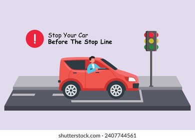 Safety and transport concept. Colored flat vector illustration isolated.