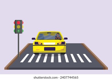 Concepto de seguridad y transporte. Ilustración vectorial plana de color aislada.