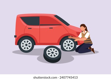 Safety and transport concept. Colored flat vector illustration isolated.