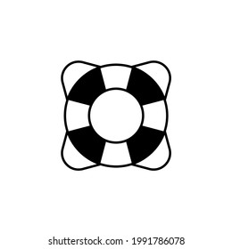 Safety tube icon in solid black flat shape glyph icon, isolated on white background 
