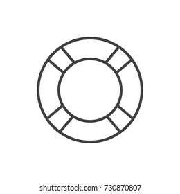Safety tube, lifebuoy line icon.