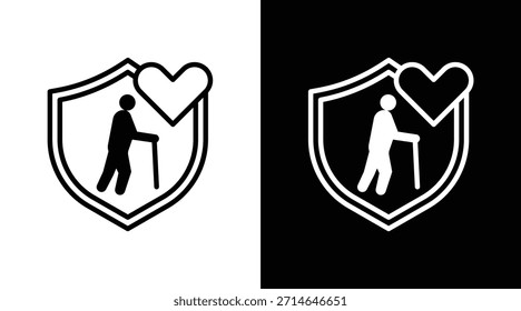 Versión de seguridad de dos tonos en fondo blanco y negro