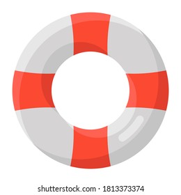 A Safety Tyre To Swim, Lifebuoy Flat Icon