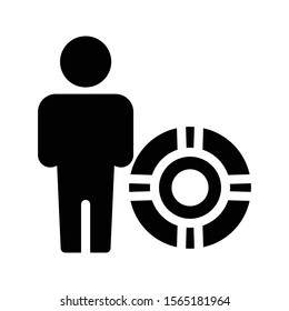 safety vector glyph flat icon 