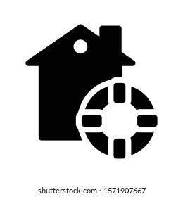 safety vector glyph flat icon 