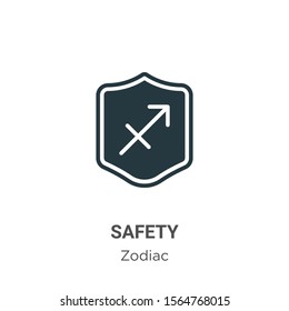 Safety vector icon on white background. Flat vector safety icon symbol sign from modern zodiac collection for mobile concept and web apps design.