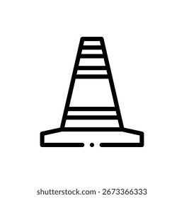 Ícone de vetor de segurança do cone de tráfego, perfeito para trabalhos de estrada, cuidado e temas de construção