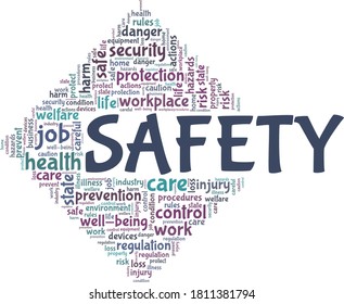 Safety Vector Illustration Word Cloud Isolated Stock Vector (Royalty ...