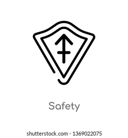 safety vector line icon. Simple element illustration. safety outline icon from zodiac concept. Can be used for web and mobile