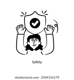 Safety vector outline style Design Vector Stock illustration. 