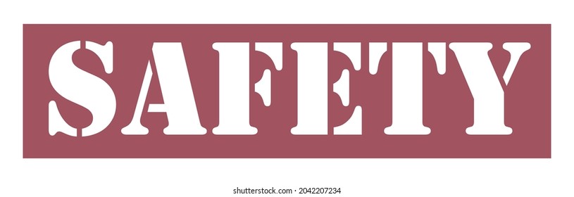 SAFETY Vector stamp. White isolated
