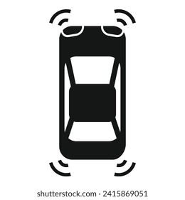 Safety vehicle top view icon simple vector. Control system. Detector limit