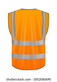 Safety Vest Back On White Background Stock Vector (Royalty Free ...