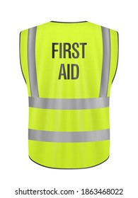 Safety vest first aid on a white background. Vector illustration.