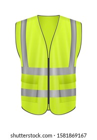 Safety vest front on a white background. Vector illustration.