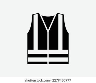 Icono de chaleco de seguridad Construcción Chaqueta de ropa protectora Símbolo de silueta blanca negra Signo de icono de artesanía gráfica de cliente Ilustración Vector de pictograma