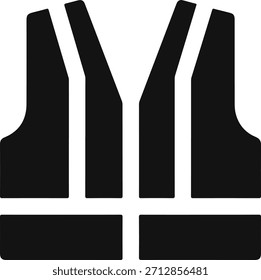 Icono de chaleco de seguridad para ropa de trabajo de alta visibilidad y seguridad laboral	