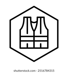 Sicherheitsweste Symbol Linie Vektorgrafik